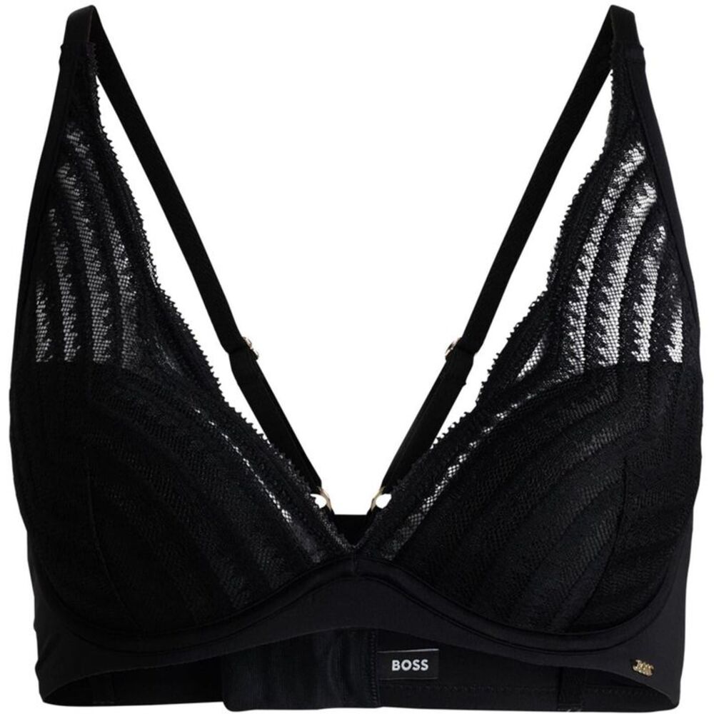 Boss Womens/Ladies Wave Pattern Lace Underwired Bra / Black